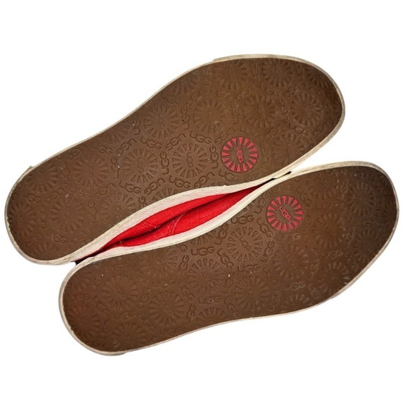 UGG Australia Hally Lace Up Sneakers Red Canvas Shoes Womens 9 / UGG SN 1002640 - Picture 14 of 15